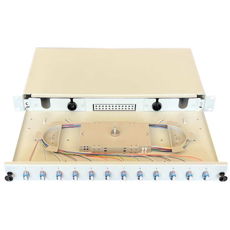 Paschke - Patchpanel LWL Spleissbox ausziehbar 19" 442304-12SA 12x LCd OS2 BLAU