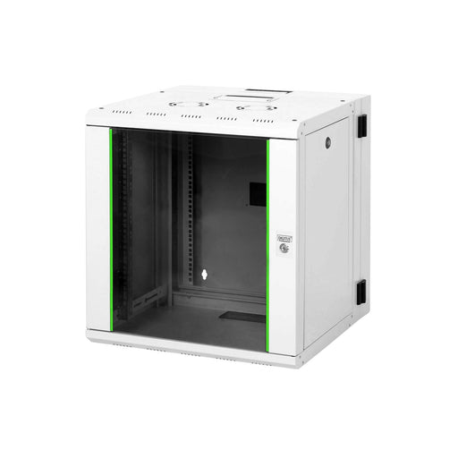 DIGITUS - Netzwerk-/Serverschrank Wandschrank mit Glastür DN-19 12-U-3 RAL 7035 H=624mm