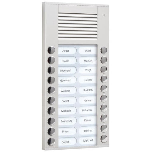TCS Tür Control - Türstation für Türkommunikation Audioaußenstation 2-reihig PES20-EN/04 20 Tasten AP silber