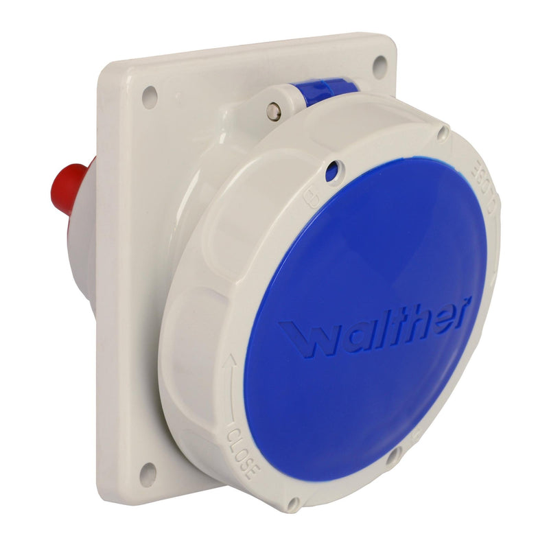 Walther Werke - CEE-Anbausteckdose (IEC 60309) Anbaudose schräg 16A 519509 5P 230V 9h IP67