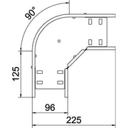 OBO Bettermann - Bogen für Kabelrinne Bogen 90 Grad RB 90 610 A4 60x100, rostfrei