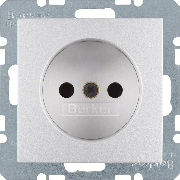 Berker - Steckdose alu 6167331404 o.Schutzkontakt