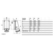Bals Elektrotech - CEE-Steckdose (IEC 60309) Wandsteckdose 125A 4p 500V 11442 7h IP67