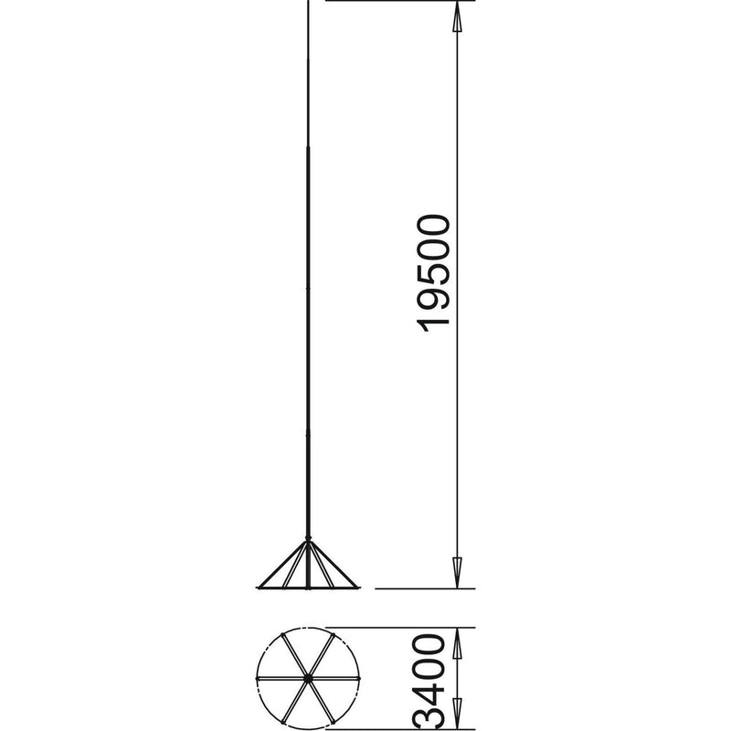 OBO Bettermann - Fangeinrichtung für Blitzschutz Tele-Blitzschutzsystem irod 19 19m Mast + Stativ