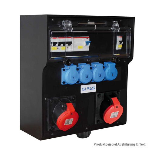 Gifas Electric - CEE-Steckdosen-Kombination (IEC 60309) Vollgummi-Wandverteiler 7731104C63.003PU6