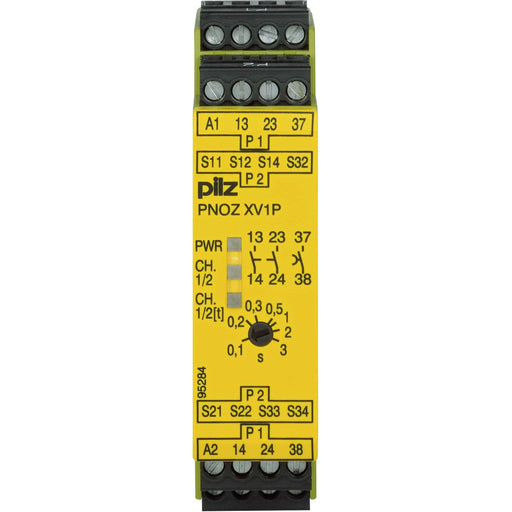 Pilz - Gerät zur Überwachung von sicherheitsgerichteten Stromkreisen Not-Aus-Schaltgerät PNOZ XV1P #777601 3/24VDC 2n/o 1n/o t