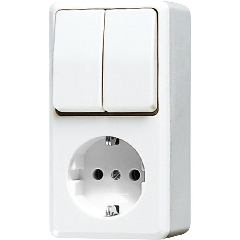 Jung - Schalter-/Steckdosenkombination SCHUKO-Steckdose 675 A WW 16A 250V, aws