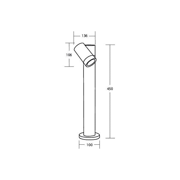 Brumberg Leuchten - Wegeleuchte LED-Sockelleuchte 65361100 dunkelgrau