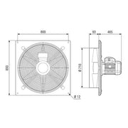 Maico - Explosionsgeschützter Ventilator Axialer Wandventilator DAQ 71/4 Ex 17500m3/h, NW710 4P