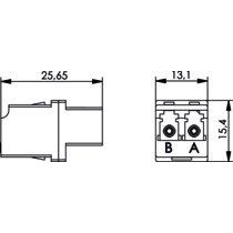 Telegärtner - LWL-Kupplung LC/APC-Duplex-Kupplung 100007146 Keramik