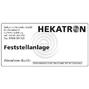 Hekatron Vertriebs - Warn-/Hinweisschild Abnahmeschild FSA 3740888