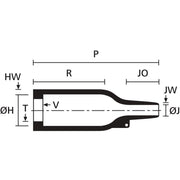 HellermannTyton - Aufteilkappe Warmschrumpfformteil 157-41-GW24 PO-X BK Stecker gerade, sw
