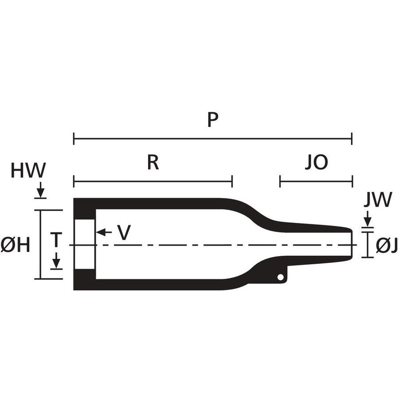 HellermannTyton - Aufteilkappe Warmschrumpfformteil 157-41-GW24 PO-X BK Stecker gerade, sw
