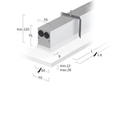 Lightnet - Decken-/Wandleuchte LED-Einbauleuchte LF3AEL-830M-L2075 3000K, silber