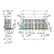 WAGO - Leiterplattenklemme 741-323 Drücker,2,5 mm²,grau − 35 Stück