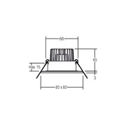 Brumberg Leuchten - Downlight/Strahler/Flutlicht LED-Einbaudownlight 230V 39476423 3000K quadratisch