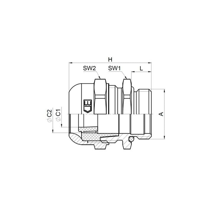 Jacob - Kabelverschraubung K252-1012-00 WADI one − 50 Stück