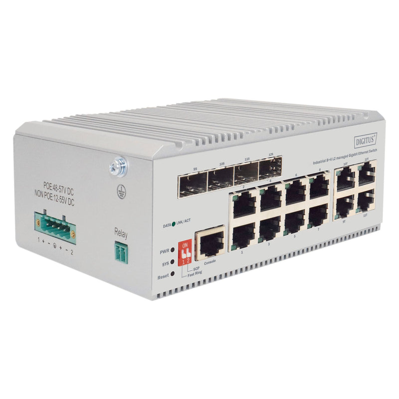 DIGITUS - Netzwerk Switch Netzwerk-Switch DN-651145 8+4-Port L2