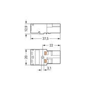 WAGO - Steckverbinder für steckbare Gebäudeinstallation Stecker 2-polig 770-292 Kod. B,pink − 100 Stück