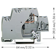 WAGO - Bauelement-Reihenklemme DSK mit Transildiode 280-502/281-589 24VDC, 10mm − 50 Stück