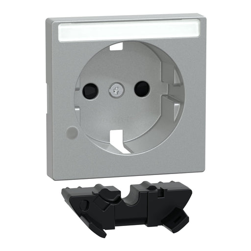 Merten - Abdeckung/Bedienelement für Installationsschalterprogramme Zentralplatte alu MEG2335-0460 f.Steckdose ÜS