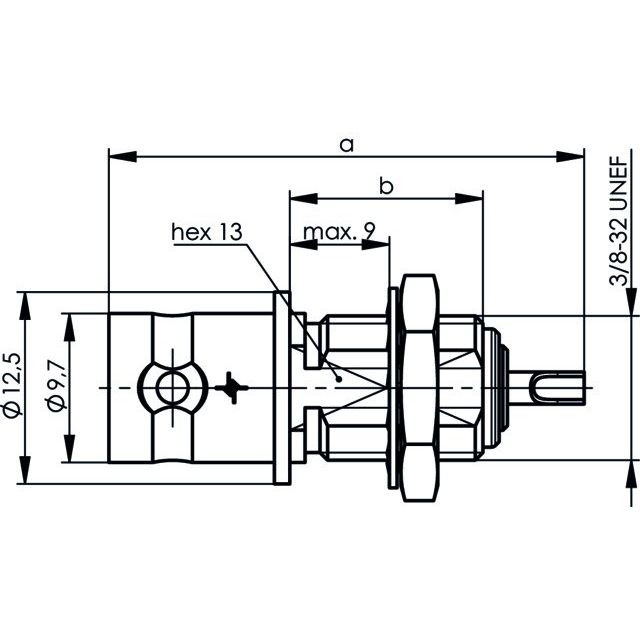 Telegärtner - Koax-Steckverbinder BNC Einbaubuchse 100023429 UG-1094/U 50 Ohm − 5 Stück