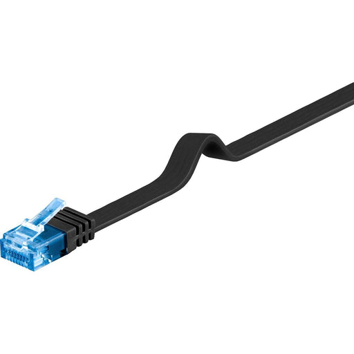 Goobay - Patchkabel Kupfer Flachkabel U/UTP Cat6a 96312 schwarz 1m