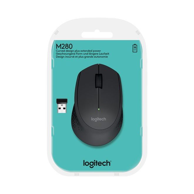 Logitech - Computermaus Maus Wireless M280 sw Optisch,1000dpi,3Ta