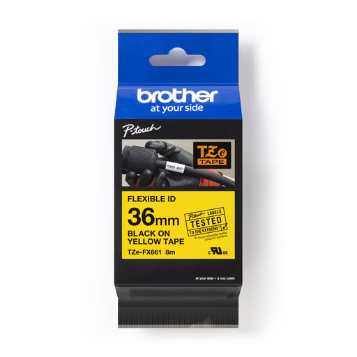 Brother - Schriftband Schriftbandkassette TZe-FX661 BF.gelb/DF.schwarz