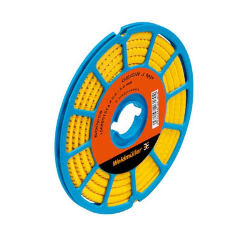Weidmüller - Kabelmarkierungssystem Leitermarkierer CLI C 1-6 GE NE CD 6x4,2mm,weich,gelb − 250 Stück