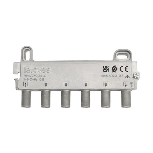 Televes - Abzweiger und Verteiler Abzweiger 4f AZS48FZ 8 dB, 5-2400 MHz