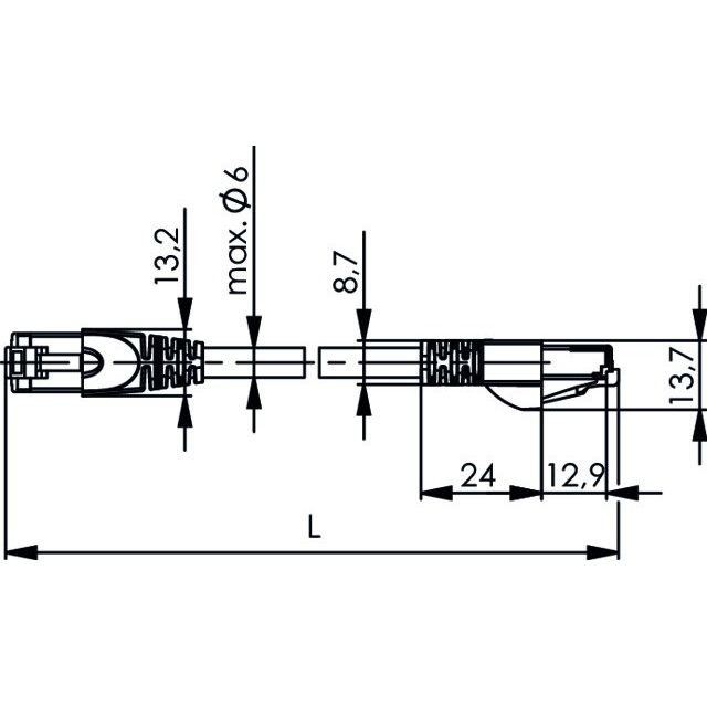 Telegärtner - Patchkabel Kupfer Patchkabel S/FTP 6A 100008665 rt 4,0m