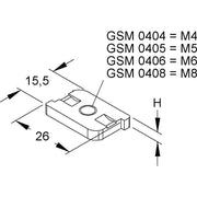 Niedax - Gleitmutter GSM 0408 − 50 Stück