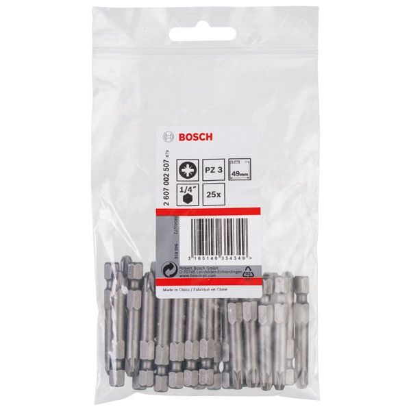 Bosch - Bit Schrauberbit Extra-Hart PZ 2607002507 3, 49 mm, 25er-Pack