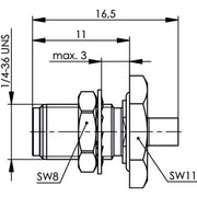 Telegärtner - Koax-Steckverbinder SMA-Kabeleinbaubuchse AU 100024675 G11 (UT-85) − 5 Stück