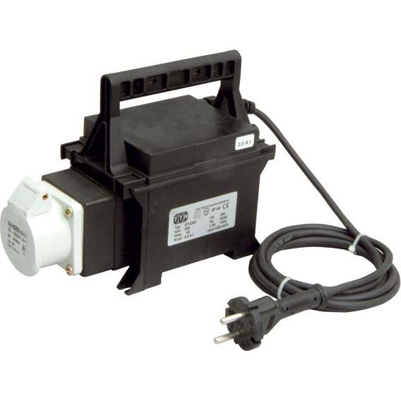 Trafo-Technik-Hoppecke - Einphasen-Steuertransformator Sicherheitstrafo, tragbar ET-CEE 200VA 230/24V sw