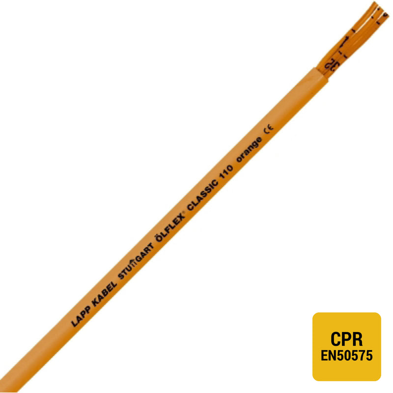 Lapp Kabel&Leitung - Energiekabel < 1 kV, für ortsveränderlichen Einsatz ÖLFLEX CLASSIC 110 Orange 0019700/1000 2X1 − 1000 Meter