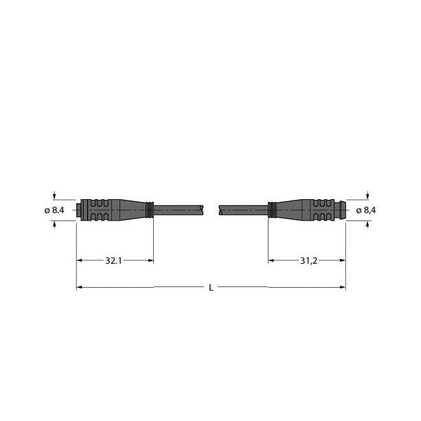 Turck - Konfektioniertes Sensor-Aktor-Kabel Aktuator- u. Sensorleitung PKG4S-15.5-PSG4S/TXL PUR