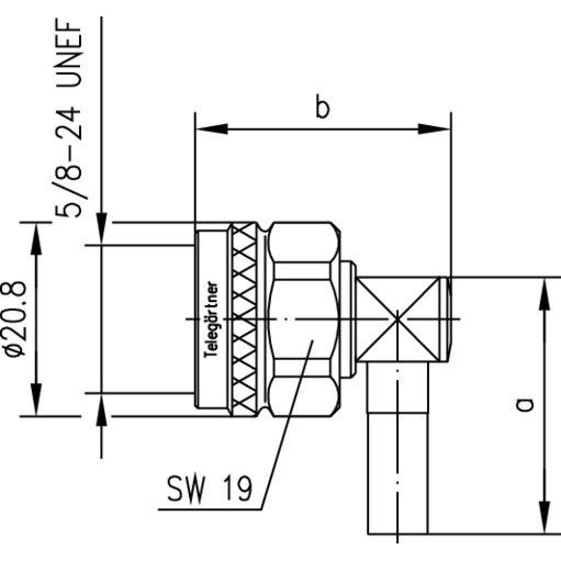 Telegärtner - Koax-Steckverbinder N-Kabelwinkelstecker 100023895 CrimpG5 (RG-223/U)