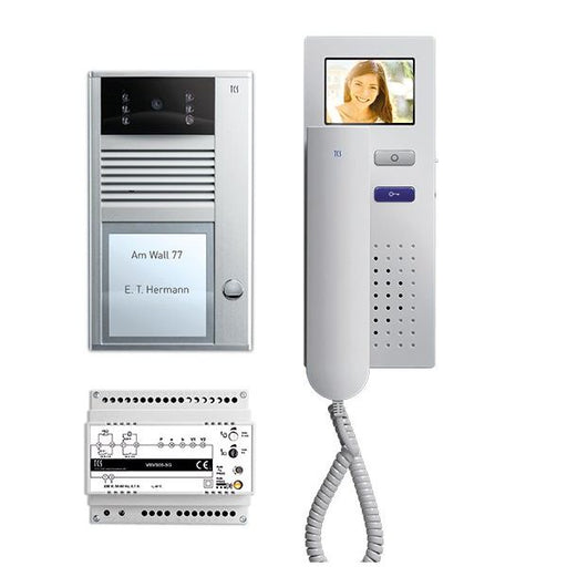 TCS Tür Control - Türsprech-Set Video-Türsprechanlagenset PVC2410-0010 1 Taste AP, Telefon