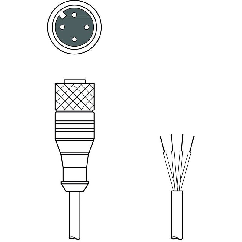 Leuze - Konfektioniertes Sensor-Aktor-Kabel Anschlussleitung K-D M12A-4P-5m-FAB
