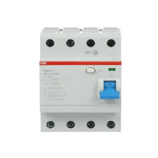 ABB Stotz S&J - Fehlerstrom-Schutzschalter FI-Schutzschalter F204A-80/0,03 pro M Compact