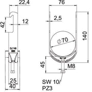 OBO Bettermann - Bügelschelle BS-W1-K-70 FT 64-70mm − 50 Stück