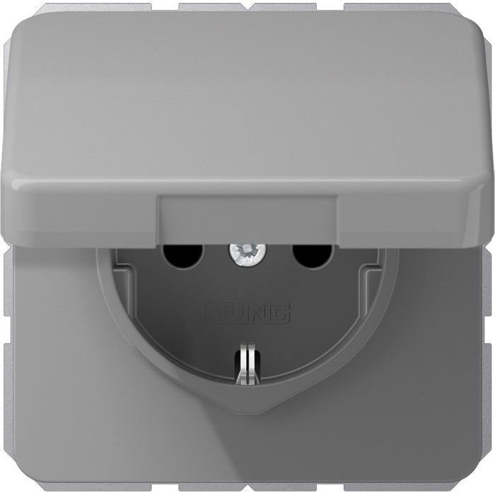 Jung - Steckdose SCHUKO-Steckdose 16A 250V CD 1520 BFKIKL GR Klappdeckel