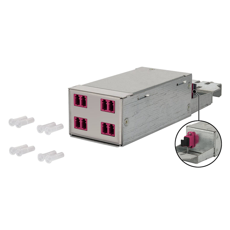 Metz Connect - Moduleinsatz für Patchpanel LWL DCCS Baugruppe OM4 130D227JM0000B 4xLC-Duplex/1xMTP-M