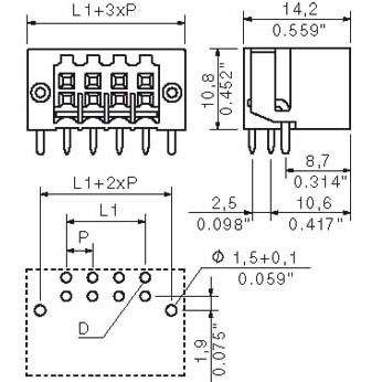 Weidmüller - Leiterplattensteckverbinder LP Verbinder B2L/S2L S2L-SMT #1794880000 3.5/10/90LF3.5SN − 72 Stück