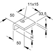 Niedax - Befestigungselement für Stiel/Profilschiene Profilklemme HSK 40 E3