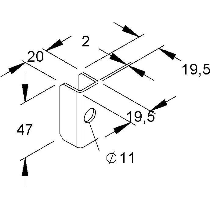 Niedax - Montagematerial für Kabeltragsystem Distanzstück TKSD 20