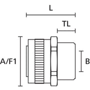 HellermannTyton - Metall-Schutzschlauch-Verschraubung Metallverschraubung 166-30318(2) starres Außengewinde − 2 Stück