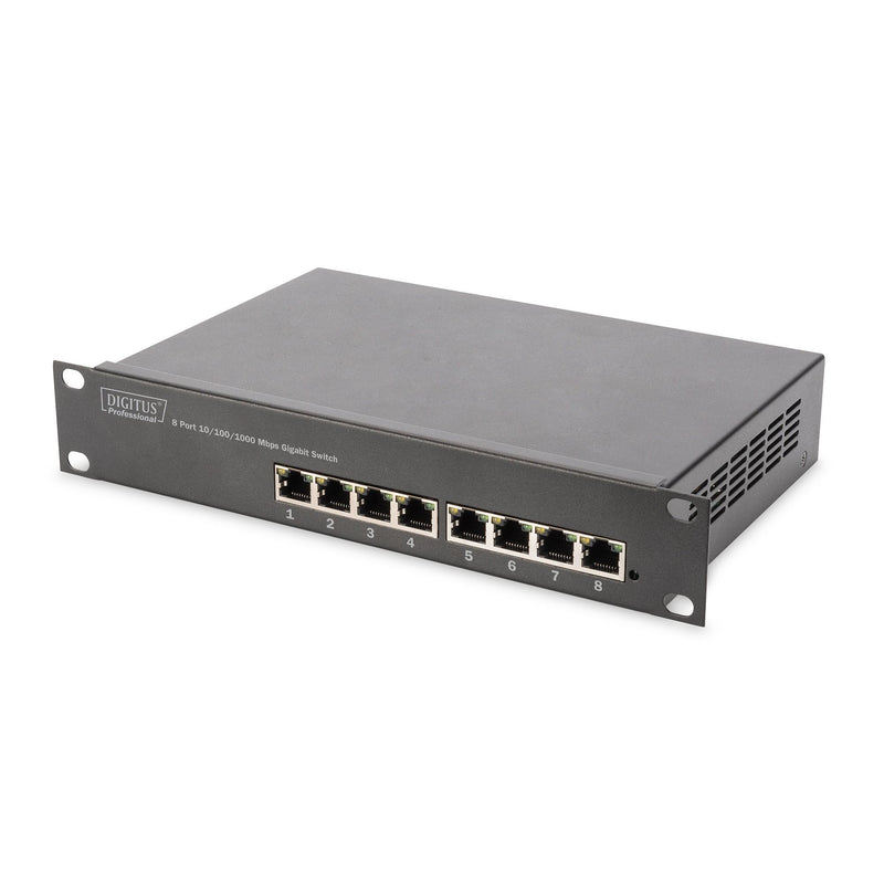 DIGITUS - Netzwerk-/Serverschrank Wandschrank-Set DN-10-SET-1 incl. Panel+Switch